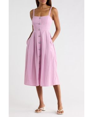 L'Agence Esmeralda Sleeveless Midi Dress - Pink