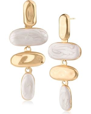 Jardin Sculptural Resin Statement Drop Earrings - Metallic