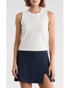Marika Ellie Ribbed Crop Tank - Blue