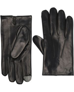 Portolano Cashmere Lined Leather Gloves - Black