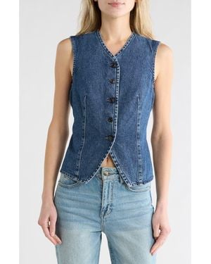 7 For All Mankind Denim Vest - Blue