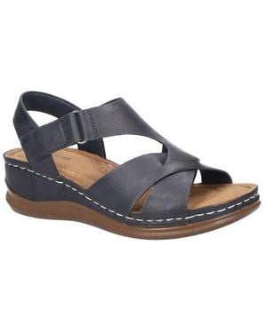 Easy Street Lani Faux Leather Wedge Sandal - Blue