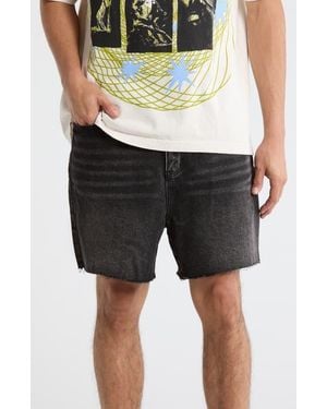 MNML Cutoff Denim Shorts - Black