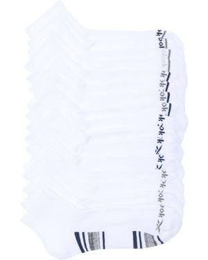 Reebok 8-Pack Assorted Terry Quarter Socks - White