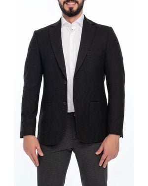 VELLAPAIS Solid Sport Coat - Black