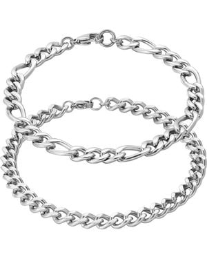 Adornia Tarnish Resistant Set Of 2 Chain Bracelets - White