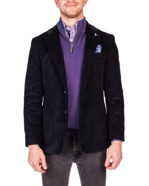 Tailorbyrd Modern Fit Solid Fine Wale Corduroy Sport Coat - Blue
