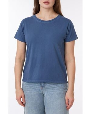 C&C California Sunwashed Crop Cotton T-Shirt - Blue