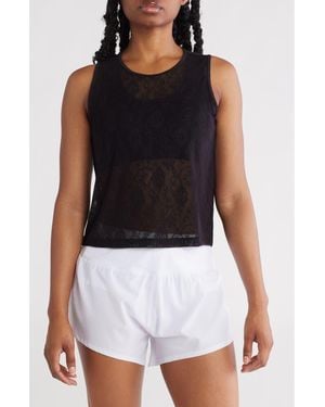 X By Gottex Lace Sleeveless Top - Black