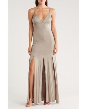 Go Couture Panel Cut Maxi Dress - Multicolor