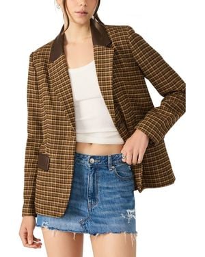 Steve Madden Plaid Boyfriend Blazer - Multicolor