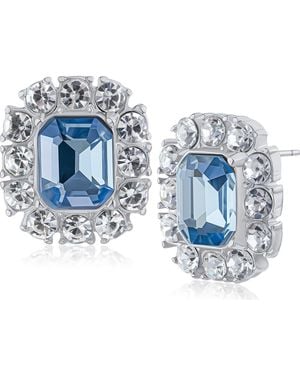 Jardin Crystal Halo Stud Earrings - Blue