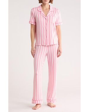 Jaclyn Notch Collar Pajamas - Pink