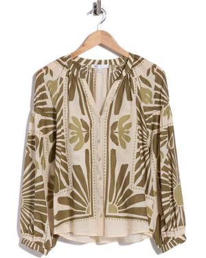 DR2 by Daniel Rainn Long Sleeve Cotton Top - Natural
