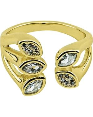 Panacea Marquise Crystal Open Band Ring - Metallic