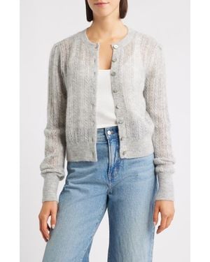 Madewell Pointelle Stitch Alpaca Blend Cardigan - Blue