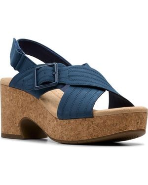 Clarks Nerisa Slingback Platform Sandal - Blue