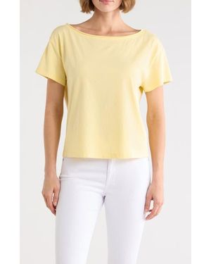 Abound Slashed Neck Relaxed Short Sleeve T-Shirt - Yellow