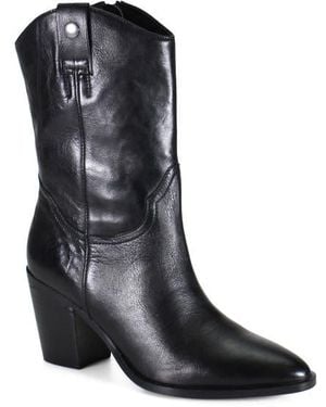 Diba True Glam Girl Leather Western Boot - Black