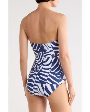 Jantzen Flora Bandeau One-Piece Swimsuit - Blue