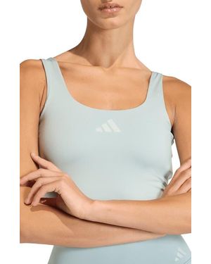 adidas Optime Climacool Longline Sports Bra - Gray
