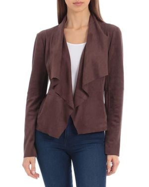 Bagatelle Draped Faux Suede Jacket - Purple