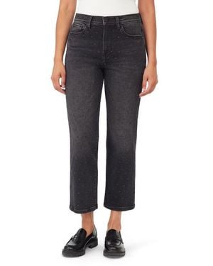 Kensie Ella Studded Ankle Straight Leg Jeans - Blue