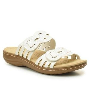 Taryn Rose Cutout Slide Sandal - Metallic