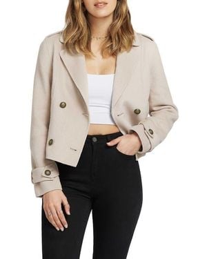 Belle & Bloom Double Brushed Wool Military Peacoat - Natural