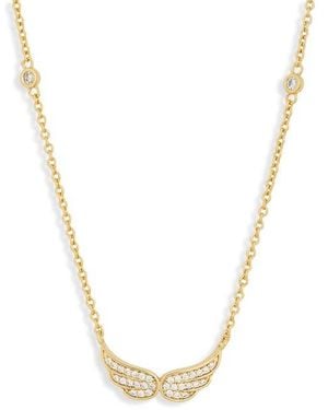 Electric Picks Wings Pendant Necklace - Metallic