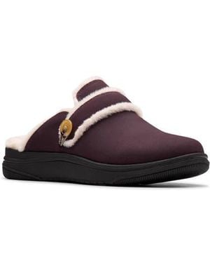 Clarks Breeze Cross Faux Shearling Lined Mule - Brown