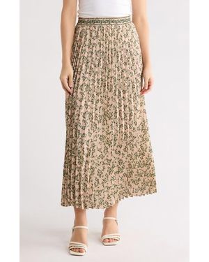 Max Studio Pleated Maxi Skirt - Natural