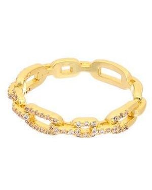 Juvell Pavé Cubic Zirconia Link Band Ring - Metallic