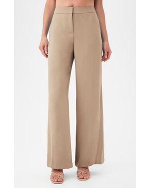 Trina Turk Shashina Wide Leg Pants - Natural