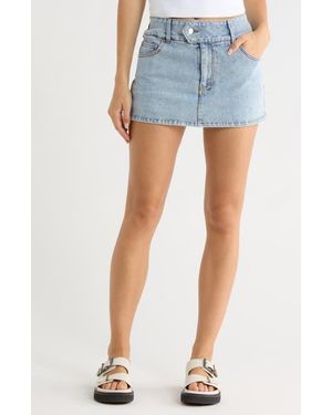 Vigoss Crossover Waist Denim Miniskirt - Blue