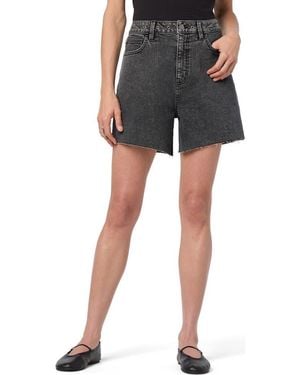 Hudson Jeans Relaxed Grommet Band Raw Hem Shorts - Black
