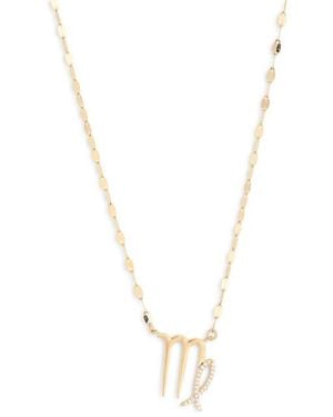 Lana Jewelry 14K Diamond Zodiac Virgo Pendant Necklace - White