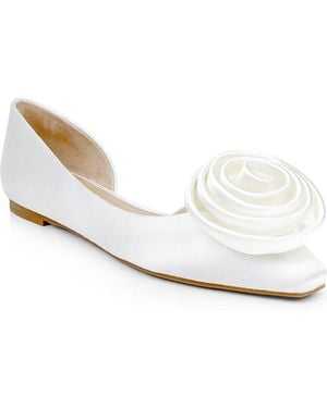 Badgley Mischka Jana Half D'Orsay Flat - White