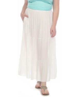 Boho Me Tiered Maxi Skirt - White