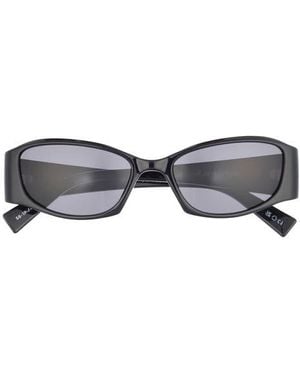 Le Specs Barrier 56Mm Oval Sunglasses - Black