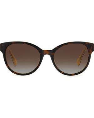 Kate Spade Nathalie 55Mm Polarized Round Sunglasses - Brown