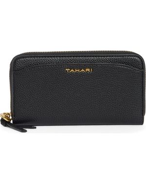 Tahari Barclay Faux Leather Zip Around Continental Wallet - Black