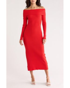 Desigual Long Sleeve Knit Dress - Red