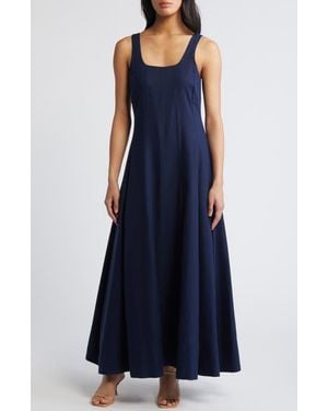 Halogen® Linen Blend Maxi Dress - Blue
