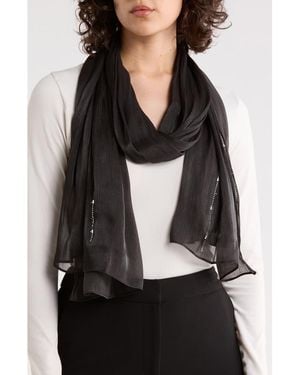 Steve Madden Embellished Oblong Scarf - Black