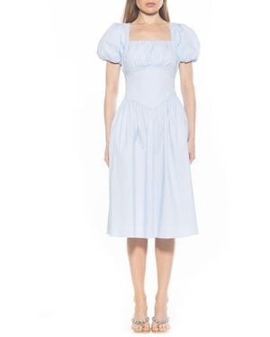 Alexia Admor Jessi Puff Sleeve Midi Dress - White