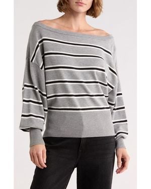 INTERNATIONAL Off The Shoulder Sweater - Gray