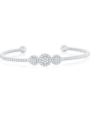 Simona Cubic Zirconia Bangle Bracelet - White