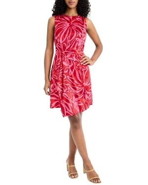 Donna Morgan Sleeveless Asymmetric Minidress - Red