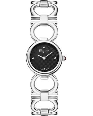 Ferragamo Double Gancini Bracelet Watch, 22.5Mm - Black
